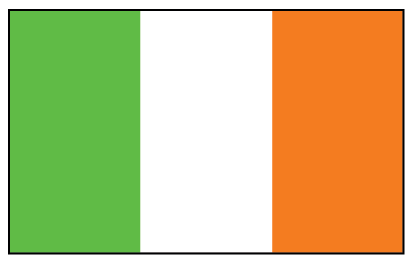 Irish flag green orange and white